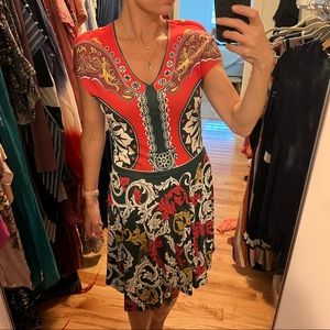 Mary Katrantzou Printed V-Neck Jersey Dress, Large
